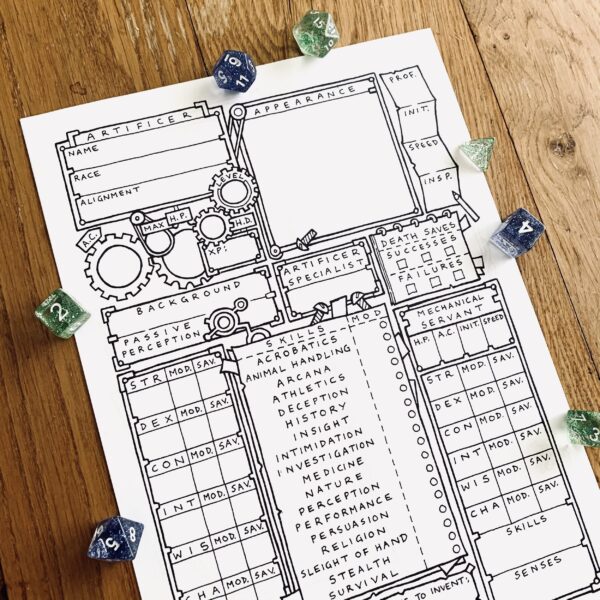 5E Artificer Class Character Sheet