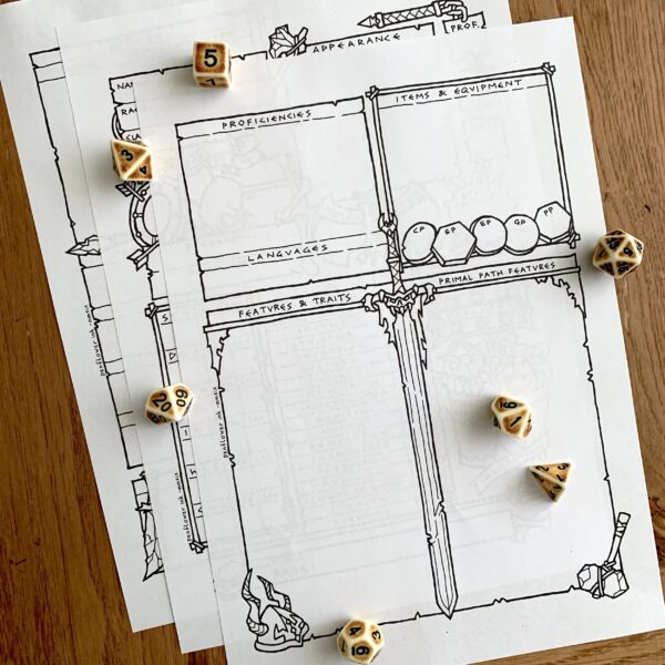 5E Barbarian Character Sheet - Image 3