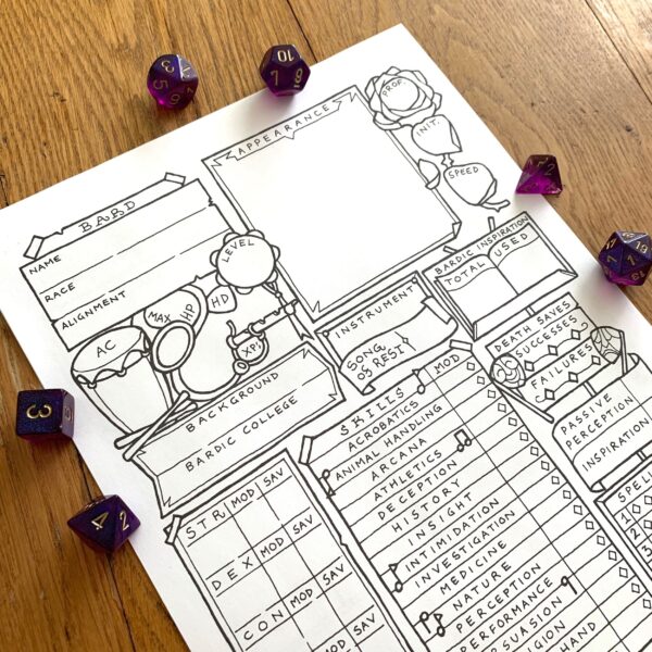 5E Bard Character Sheet