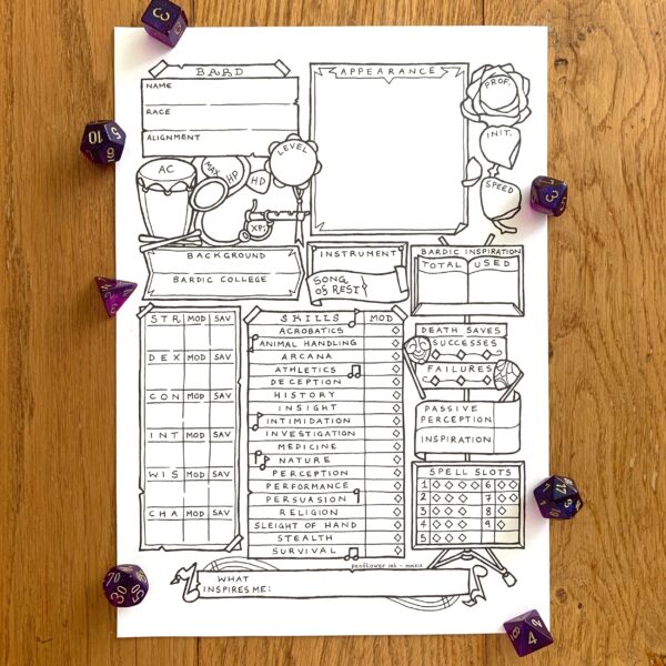 5E Bard Character Sheet - Image 2