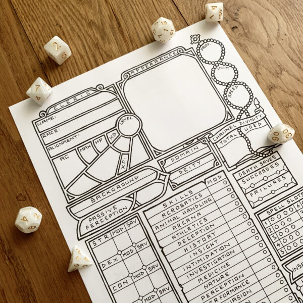 5E Cleric Character Sheet