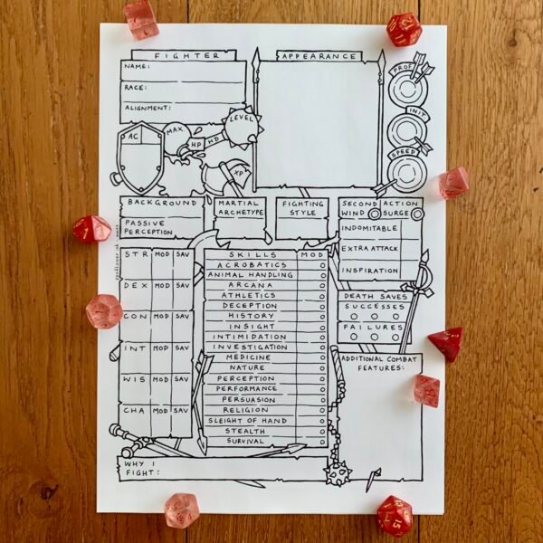 5E Fighter Character Sheet - Image 4