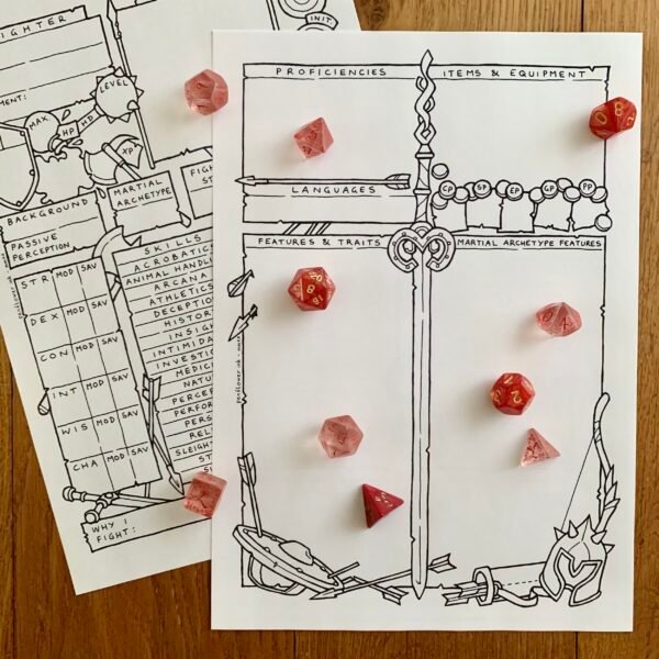 5E Fighter Character Sheet - Image 3