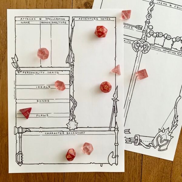5E Fighter Character Sheet - Image 2