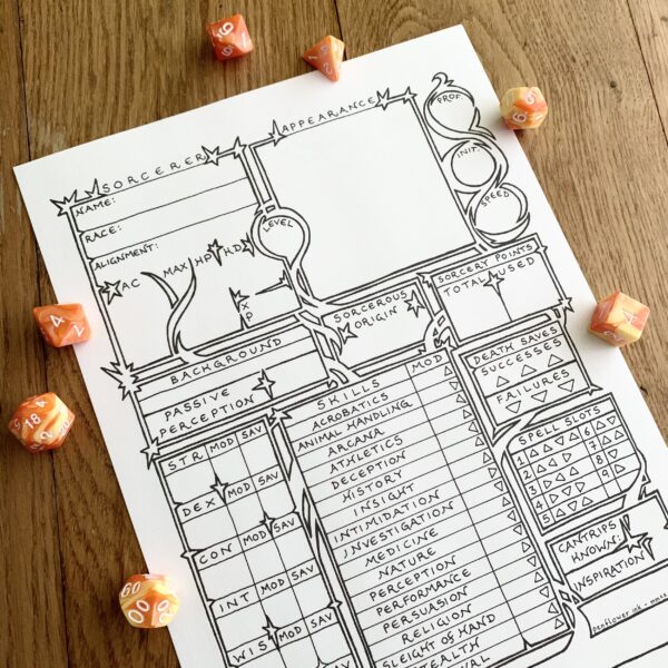 5E Sorcerer Character Sheet