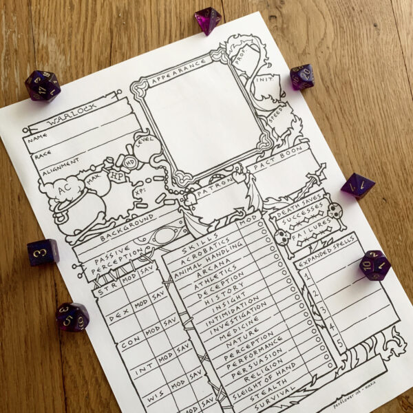 5E Warlock Character Sheet