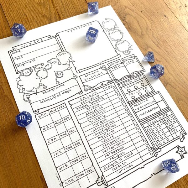 5E Wizard Character Sheet