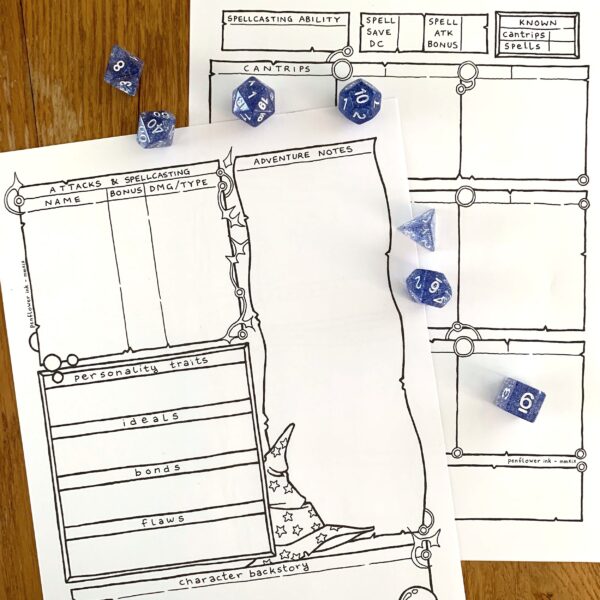 5E Wizard Character Sheet - Image 3
