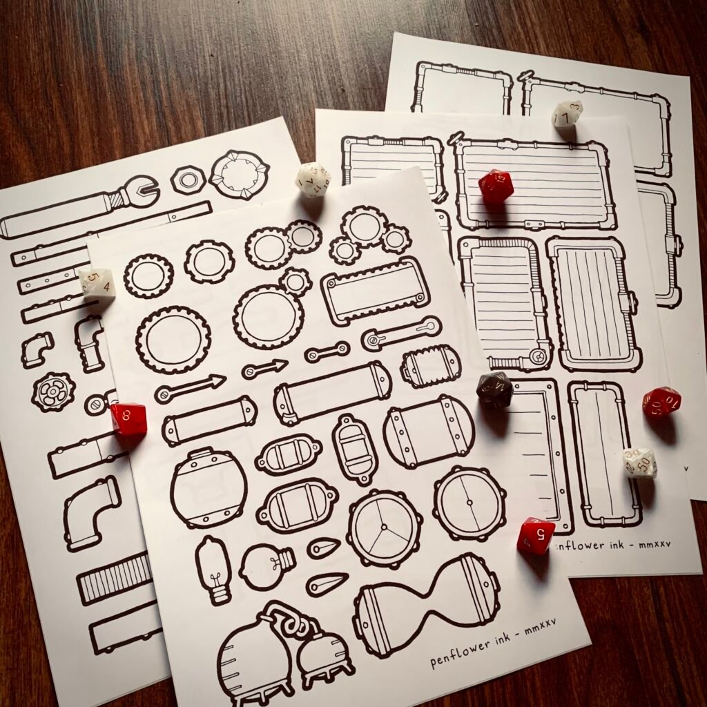 Modular Character Sheet Steampunk Expansion Printable