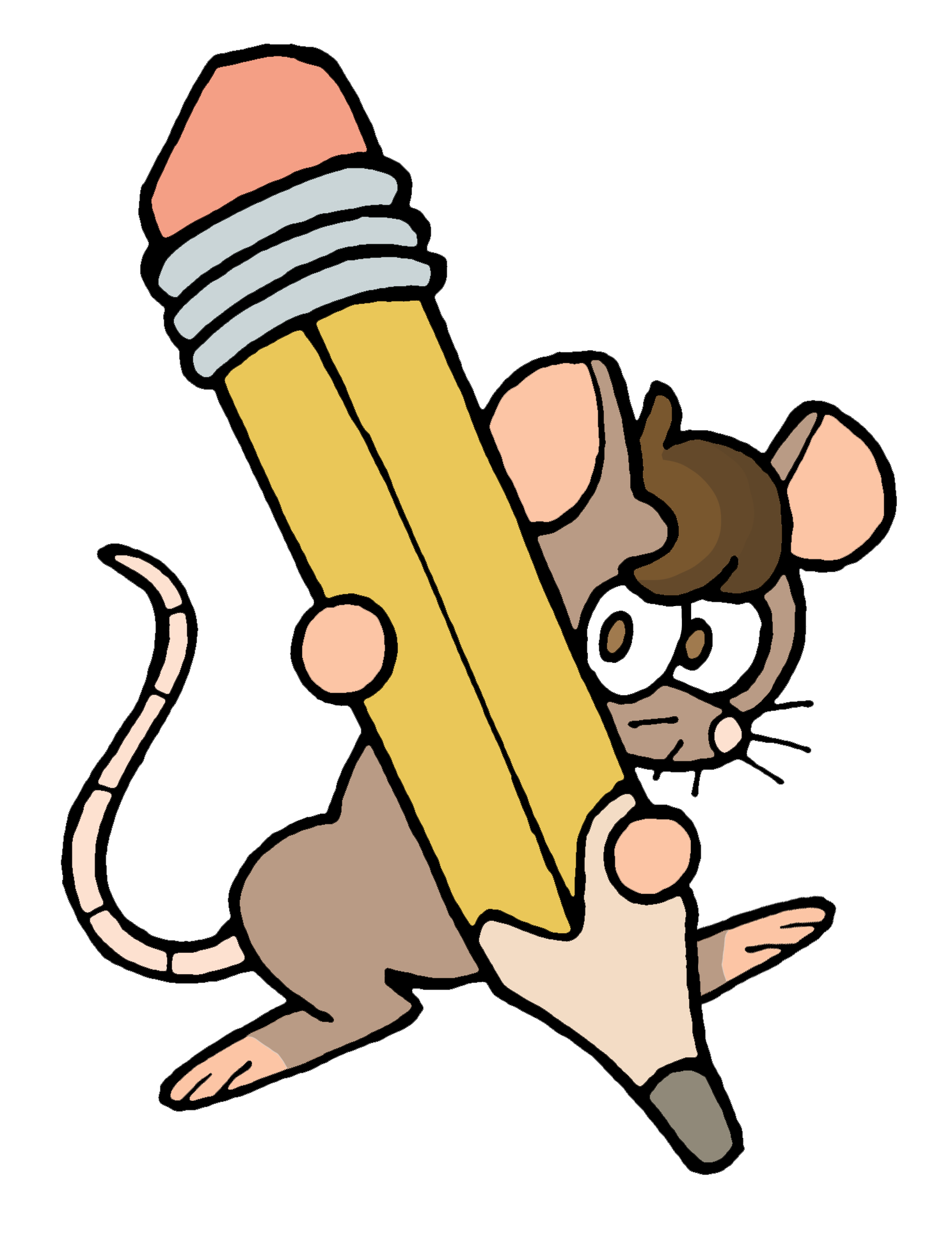 cartoon mouse holding a pencil