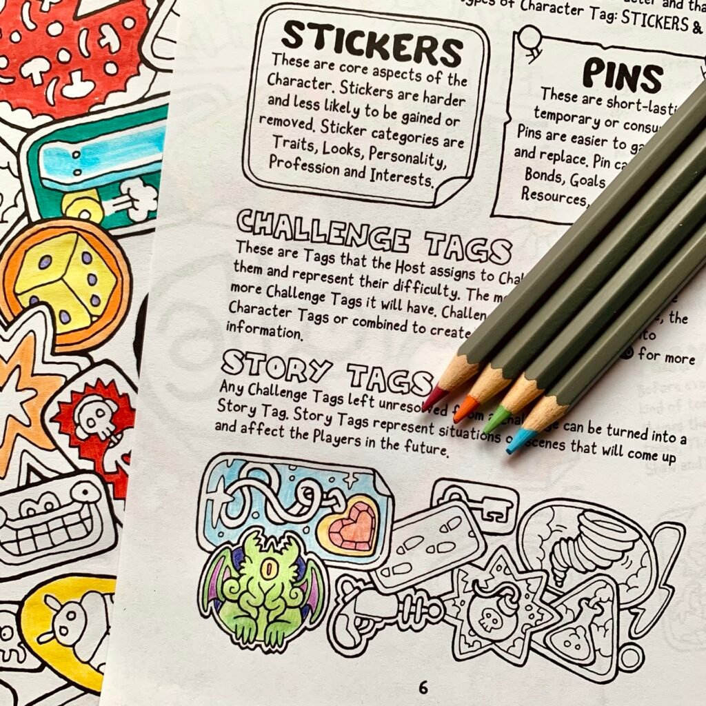 Partially coloured in pages from ALBO.