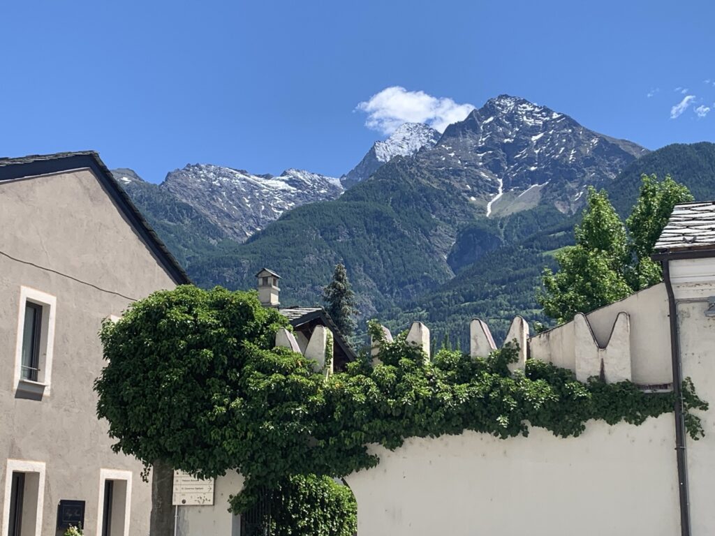 A view of the spectacular mountains surrounding Aosta.
