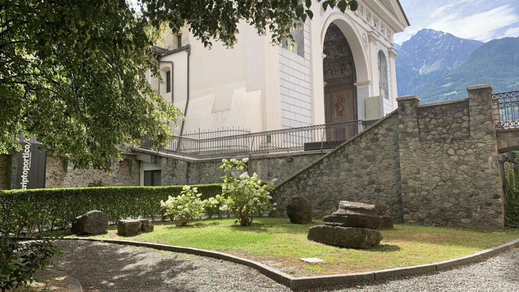 Criptoportico Forense - outside the site, with a restored forum garden.
