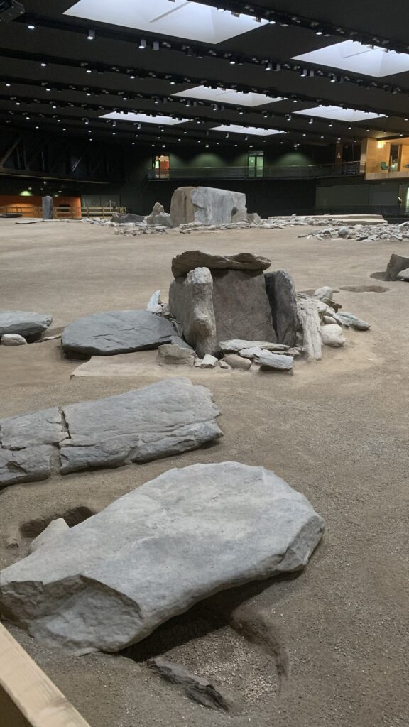 Close-up of the megalithic structure.