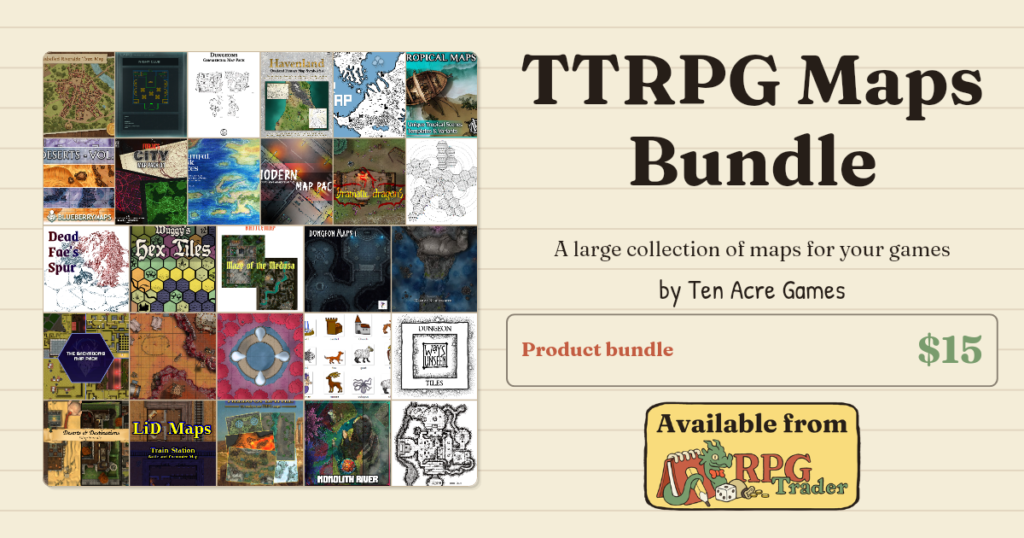RPG Trader TTRPG Maps Bundle cover image.